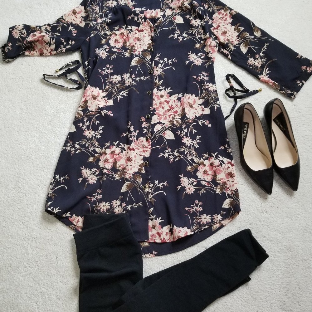 Roll-sleeve dress / tunic top